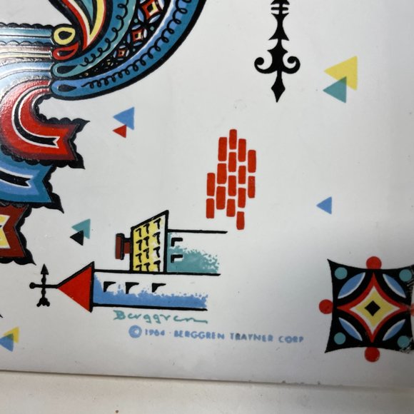 Berggren Trayner Tile Trivet Every Morning Is A Beautiful Morning Rooster Vtg 64 - Picture 7 of 15